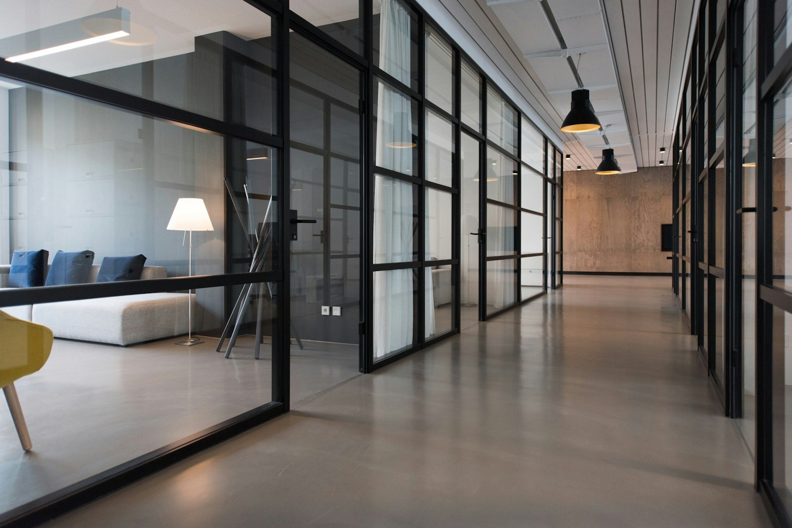 A calm, organized office